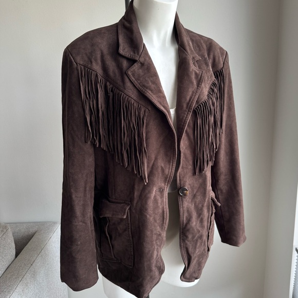 Blank NYC Jackets & Blazers - Blank NYC Faux Leather Fringe Jacket Blazer